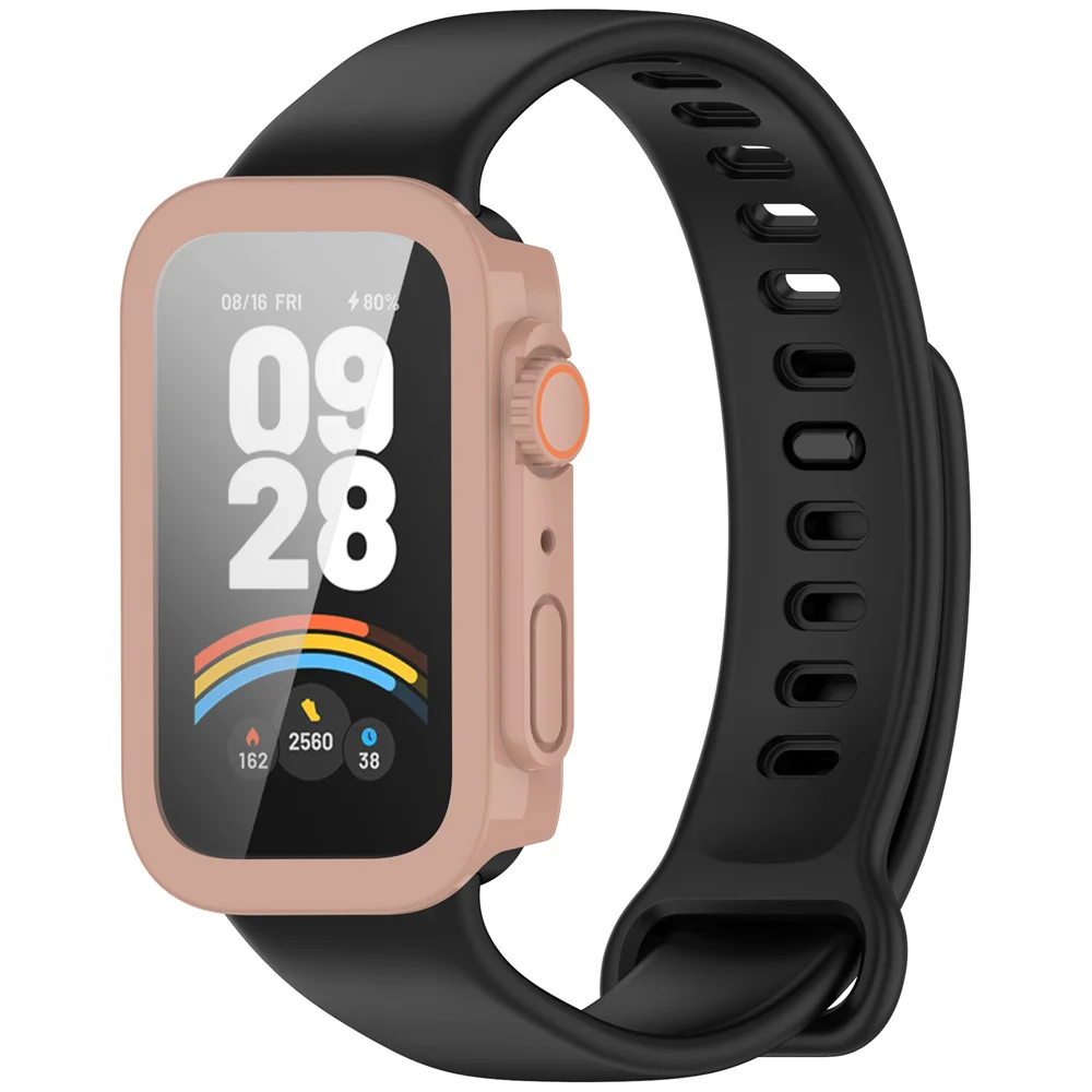 For Redmi Band 3 PC Hard Cover With Hard Tempered Glass Film Watch Shell For Xiaomi Band 9 Active Watch Decoration Case