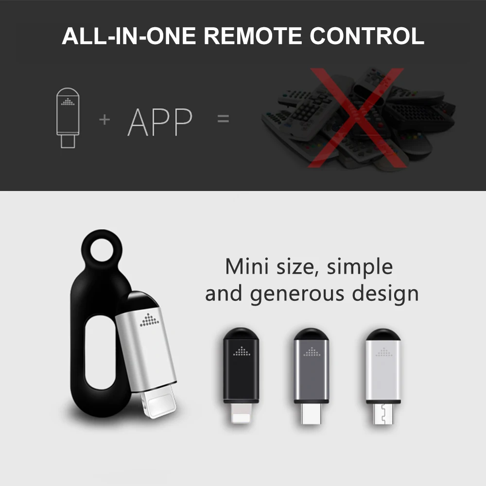 Smart Phone Infrared Transmitter Universal Mini Remote Controller Replacement for iOS Smartphone TV Air Conditioner Fan Camera