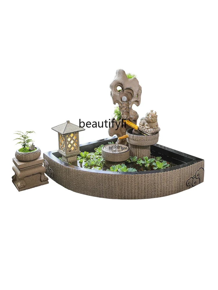 Chinese Balcony Fish Pond Waterscape Courtyard Decorative Landscaping Rockery Bonsai Outdoor Flowing Water Ornaments