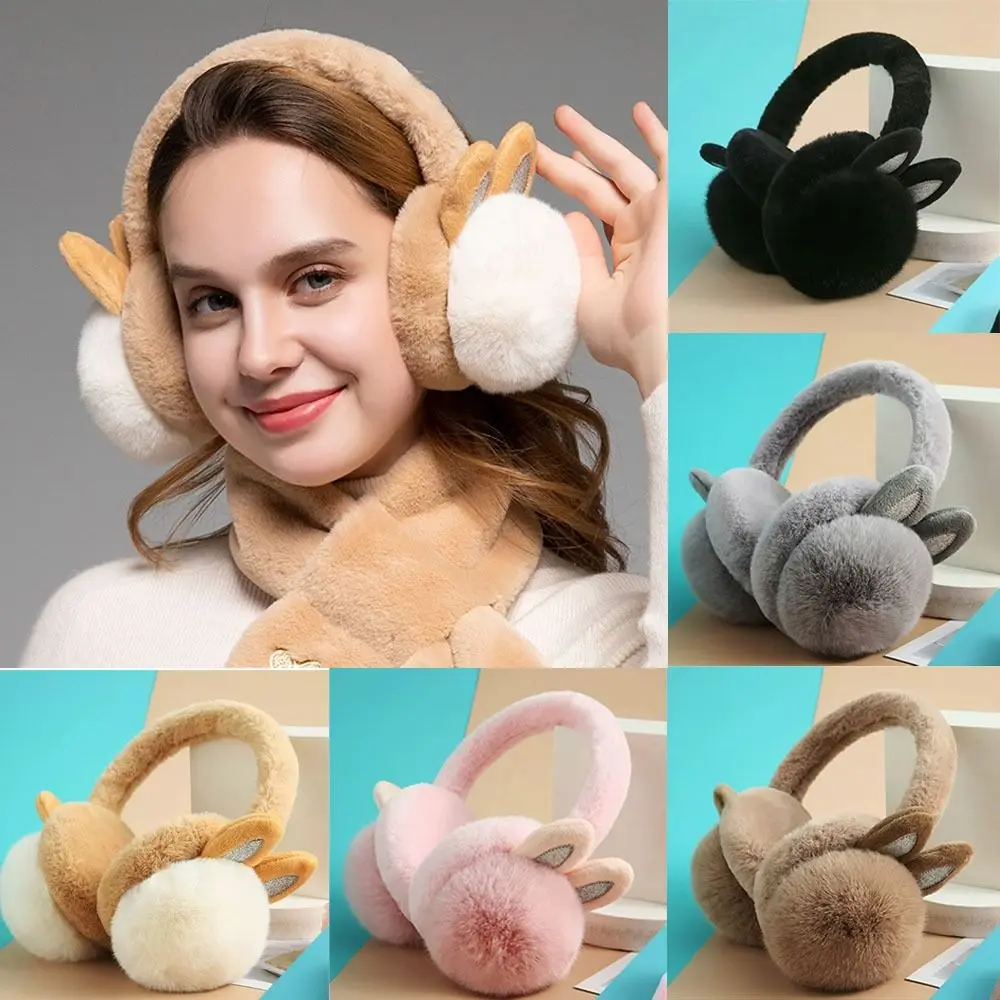 Fashion Rabbit Ear Ear Warmer Soft Winter Accessory Cold Protection Ear Cover Thickened Winter Earmuffs Winter Warm