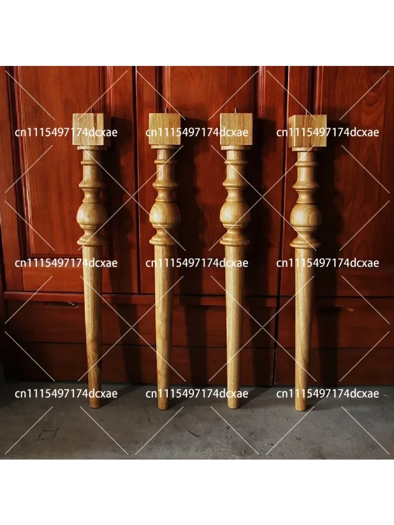 Retro European Solid Wood Dining Table Leg Decorative Column Support Foot for Tea Table Furniture Accessories