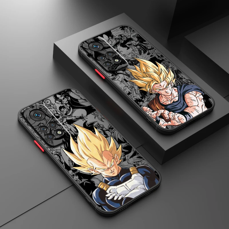 Anime D-Dragon Ball Son Goku Frosted Translucent For Redmi Note 13 12 12S 12T 11 11T 11E 10 10S 9 Pro Plus 5G TPU Phone Case