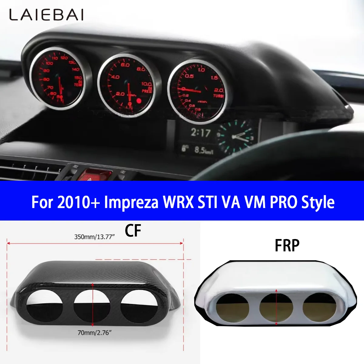 

For 2010+ Impreza WRX STI VA VM PRO Style FRP Fiber Triple Gauge Pod 60mm RHD and FOR Levorg VM/ Forester SJ GJ/ Impreza GP