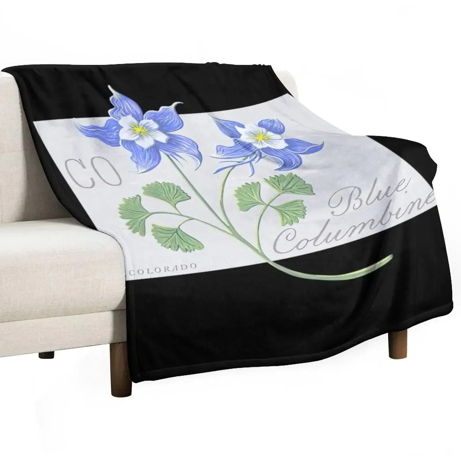 colorado state flower blue columbine art by jen montgomery jen montgomery transparent Throw Blanket Polar Softest Blankets