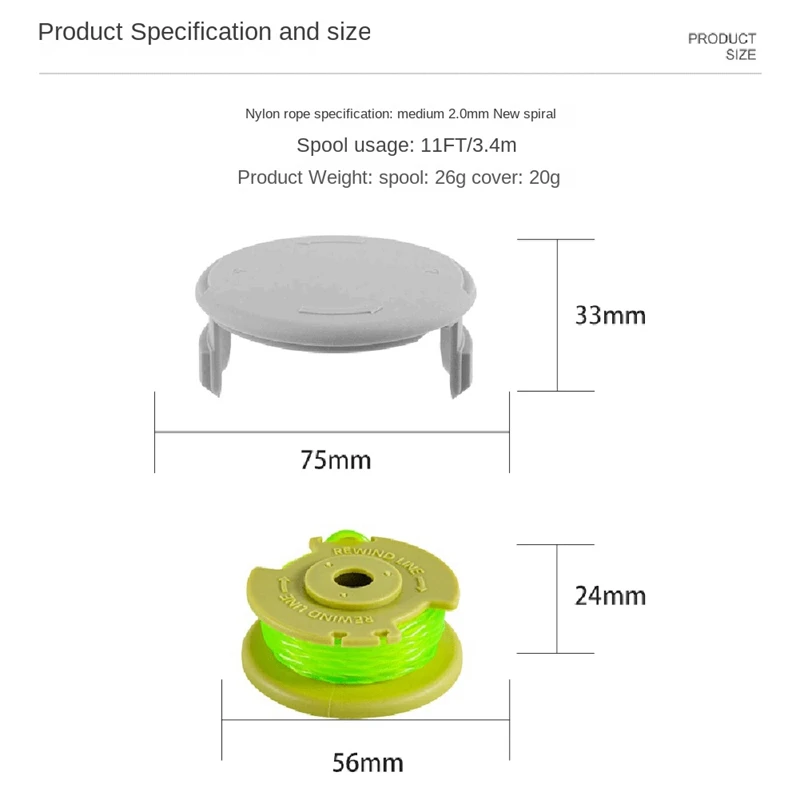 4 confezioni accessori per tosaerba per accessori per tosaerba Ryobi RYOBI per Ryobi RYOBI AC80RL3/AC14HCA