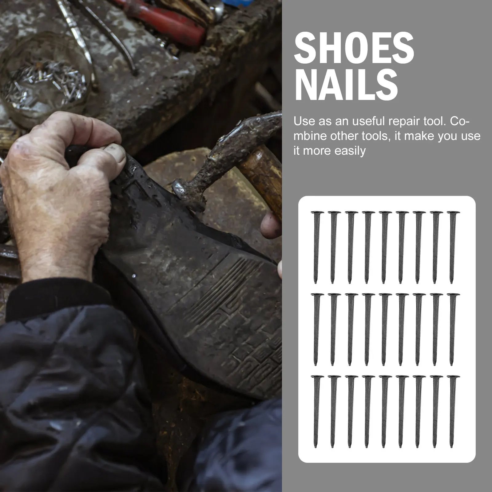 1 Bag Shoes Repairing Nails Iron Material Round Head Strong Adhesion for Shoes Heels Nails Replacement Tools Easy