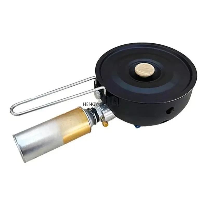 New   Stove with Integrated Pot Small Outdoor Camping Cookware Metal BBQ Butane Stove for Cooking