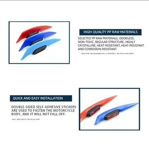 Universal motocicleta aerodinâmica asa decoração adesivo para moto e scooter, aerodinâmico spoiler, preto, 1 par 8 principais vendas peças moto daelim - №1