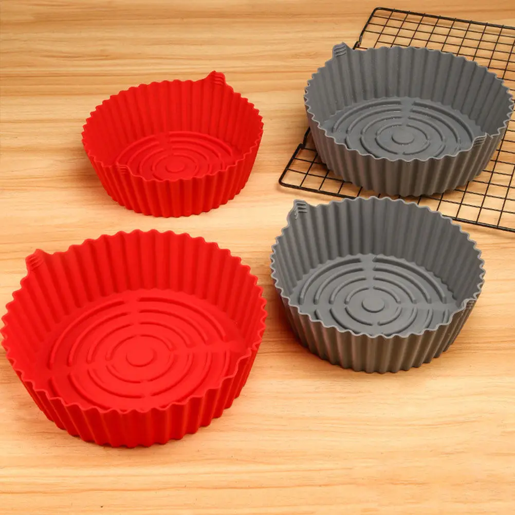 Non-Stick Air Fryer Silicone Pot Double Handle Reusable Baking Pan Easy Clean Mat Kitchen Accessory - view 6