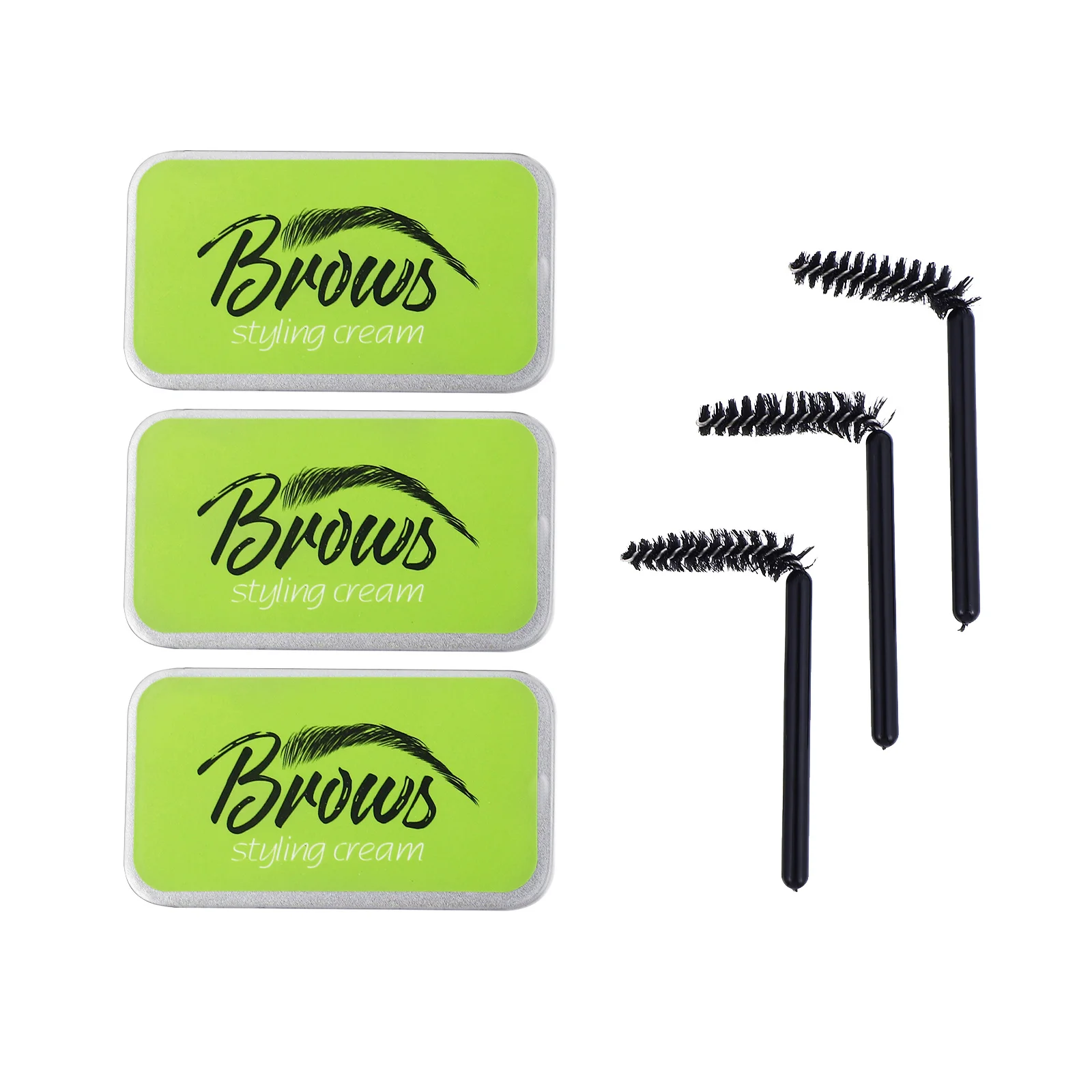 3 conjuntos de sabão de sobrancelha à prova d'água com ferramenta de pincel para definir e preencher sobrancelhas, creme modelador de sobrancelhas de longa duração, suprimentos de maquiagem para mulheres