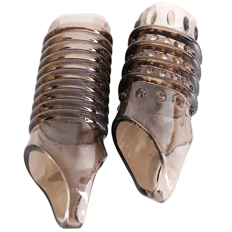 الكبار الجنس كائنات 2 قطعة لوازم الكتان فوهة حلقة خاتم الديك قابلة لإعادة الاستخدام سيليكون تأخير القذف أقوى الانتصاب الجنس للرجال #3