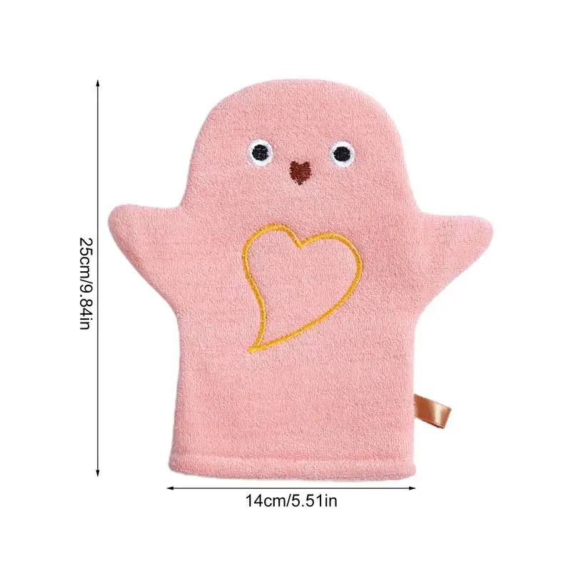 Kinder Bad Handschuh Bad Körper wäscher Soft Scrub Wasch handschuhe doppelseitiges Design in niedlichen Tierstil leicht zu tragen Wasch handschuhe für Bo