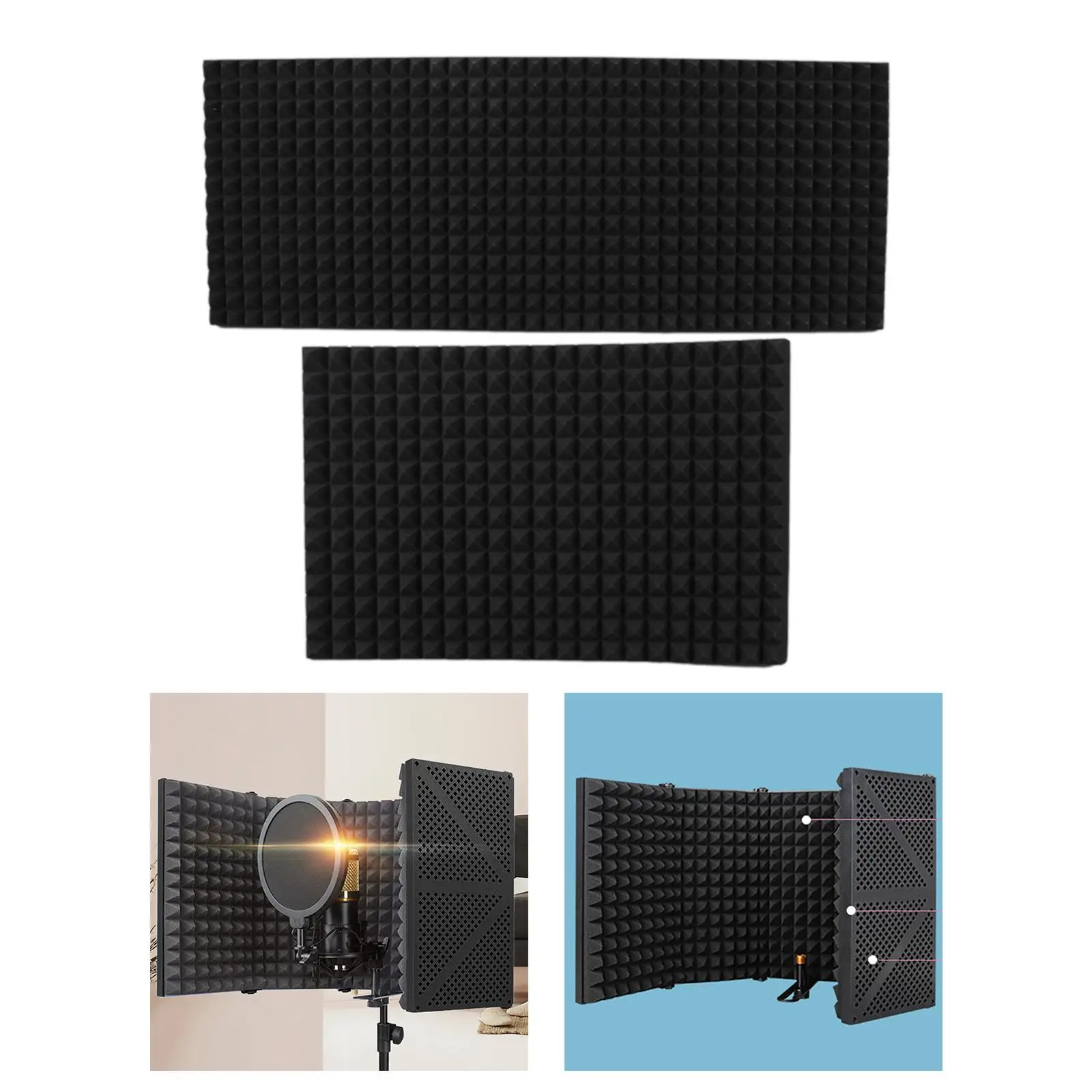 Adjustable Mic Foam Sound Proof Panel Folding Recording Isolation Sponge for Studio Equipment