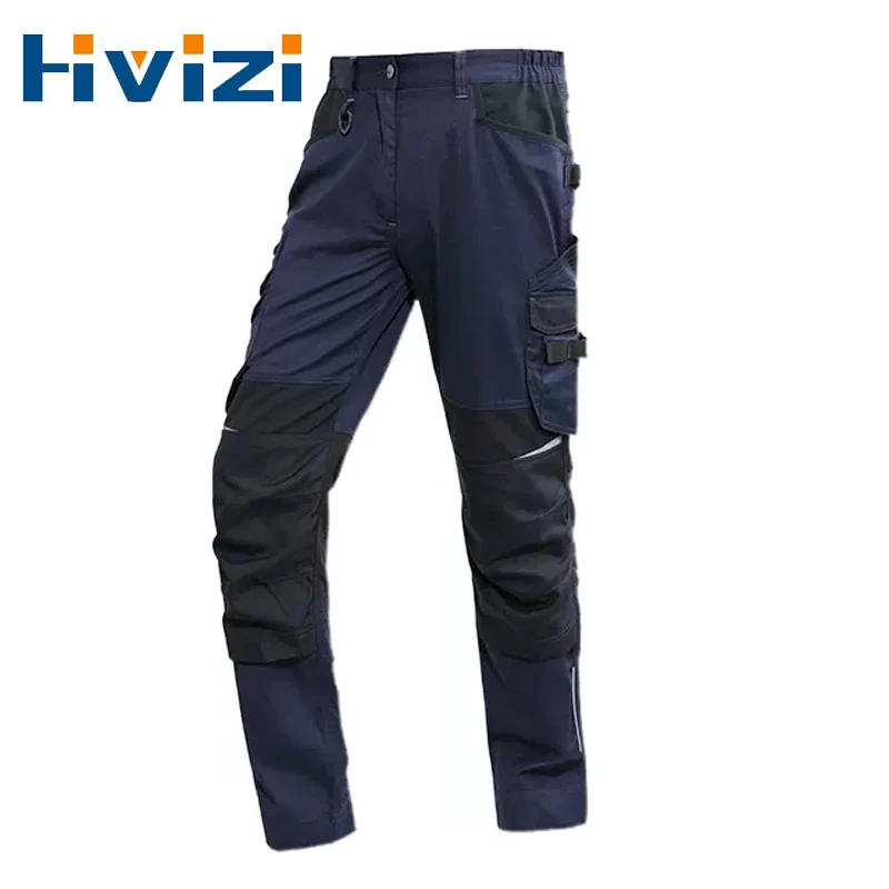 Work Cargo Pants Men Reflective with Reflective Stripes Multi Pockets Working Pants Men Construction Workwear Clothes