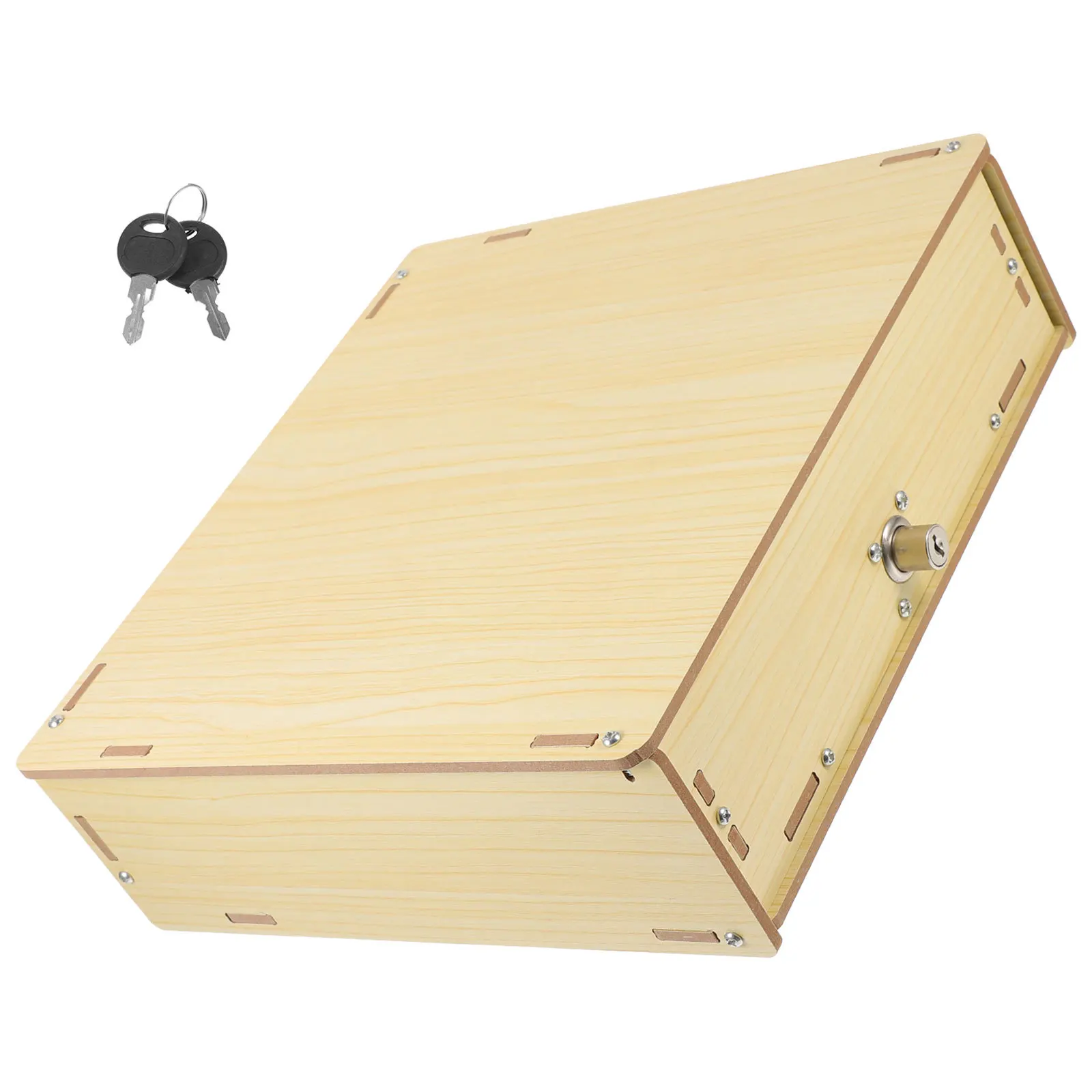 درج النقود الخشبي صينية متعددة الوظائف ماكينة تسجيل المدفوعات النقدية إدراج صينية المال المنظم تخزين متعدد المقصورات لملاحظات العملات المعدنية #4