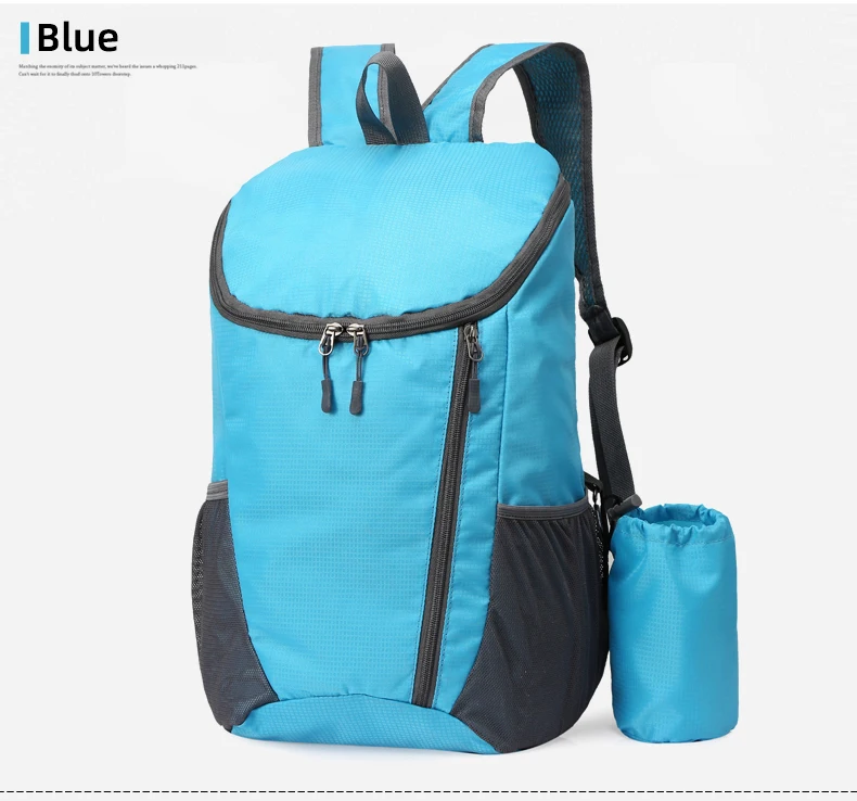 23L Tragbare Tag Pack Faltbare Rucksack Klapp Bergsteigen Tasche Ultraleicht Outdoor Radfahren Rucksack Reise Knapsack Wandern Handgepäck Tragbar Sport Laptop speicher Hautbeutel Wasserabweisend – Detail 23