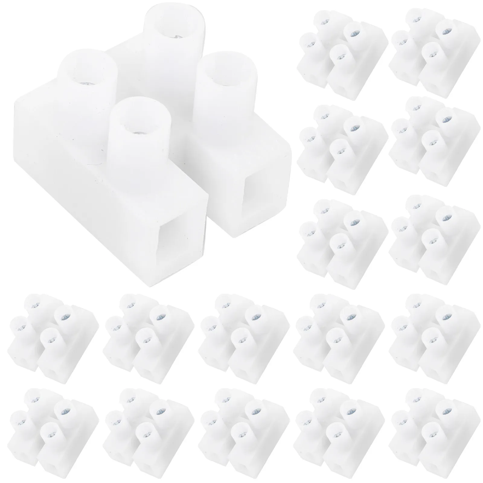 100Pcs Quick Connect Wire Connectors Screw Terminal Blocks 2-Pin Electrical Cable Connector Fireproof Insulated Reliable Wiring