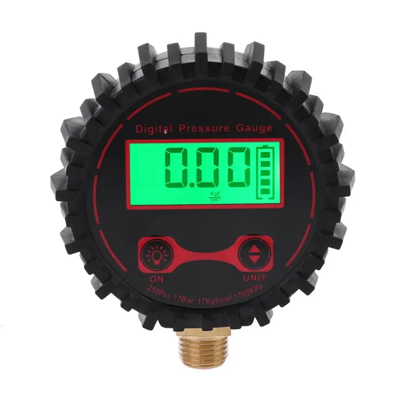 Digital Tyre Tire  Pressure Gauge with Flashlight 0-250 PSI 1/4