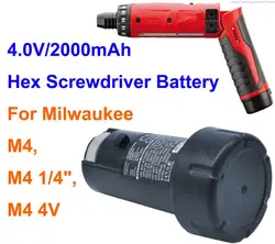 Cameron Sino 2000mAh Hex Screwdriver Battery 48-11-2001 for Milwaukee M4, M4 1/4