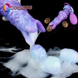 COLMISS Silicone Pneumatic Ovipositor Dildo Lay Egg Ovipositors Inflatable Hollow Dildos Anal Plug Adult Game Sex Toys For Women