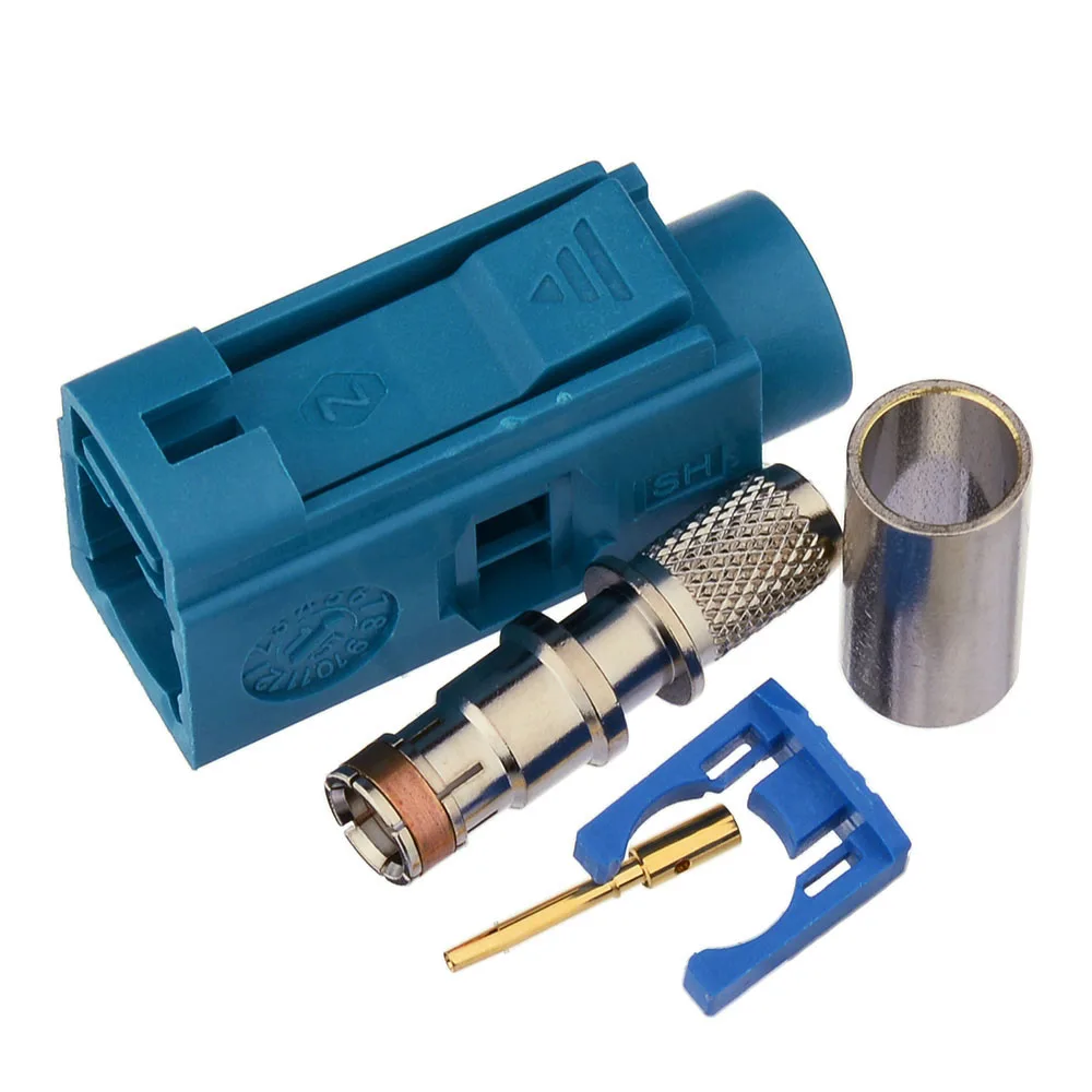 Superbat 10 Stuks Fakra Krimp Z Waterblauw/5021 Neutrale Codering Vrouwelijke Rf Coaxiale Connector Voor Kabel Lmr195 Rg58