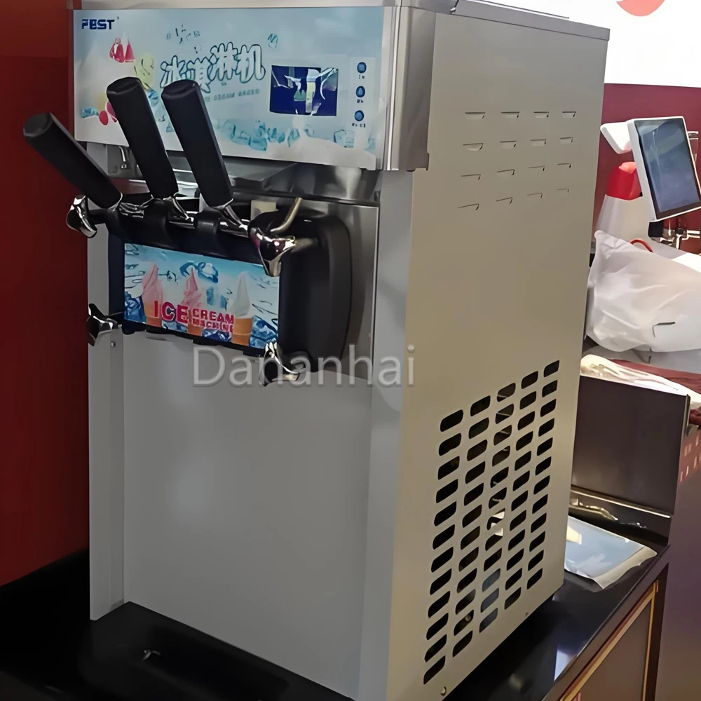 Commercial Soft Ice Cream Maker 220V 50HZ High Efficiency 18L/H Capacity Ice Cream Cone Making Machine for Business Use