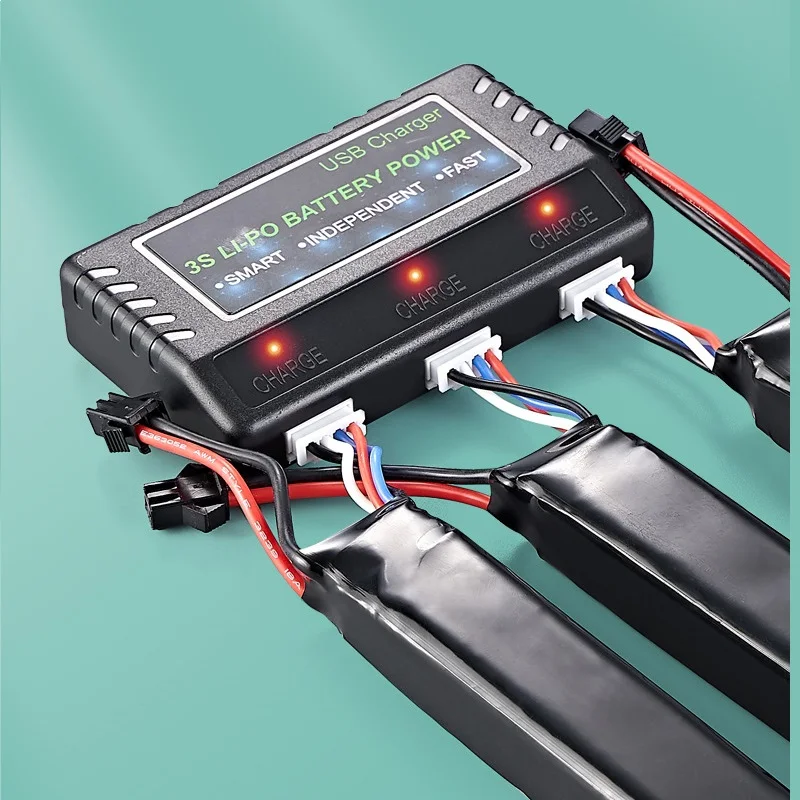 11.1V Lipo/Li-ion Battery Charger for RC Car 16207 16208 16209 16210 H16 V950 3S 11.1v USB Charger/ 3 in1 Balanced Charger Case