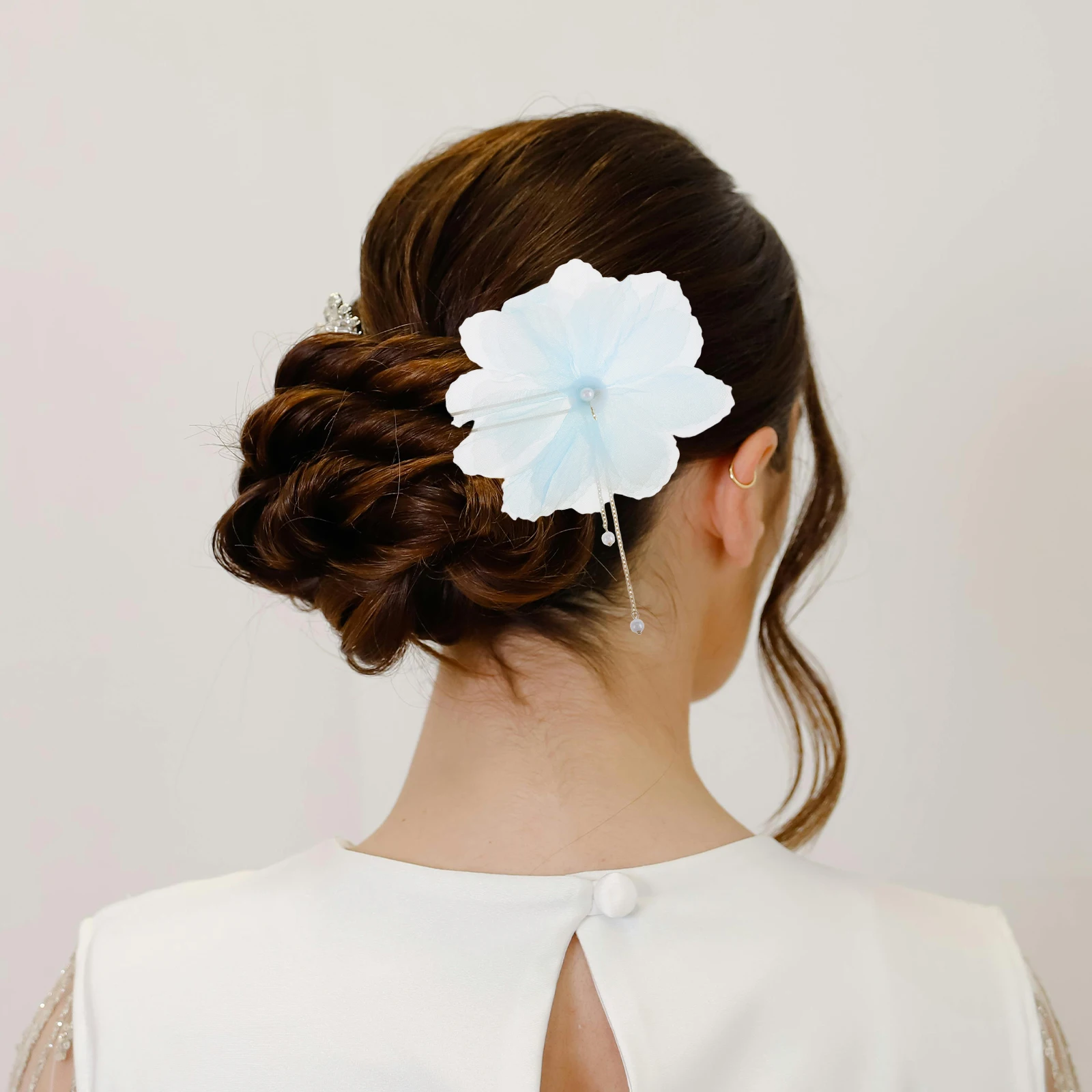 

Flower Pearl Hairpin Elegant Accessories Durable Materials Vintage Design Hair Sticks Hanfu Clip Fringe Decorations