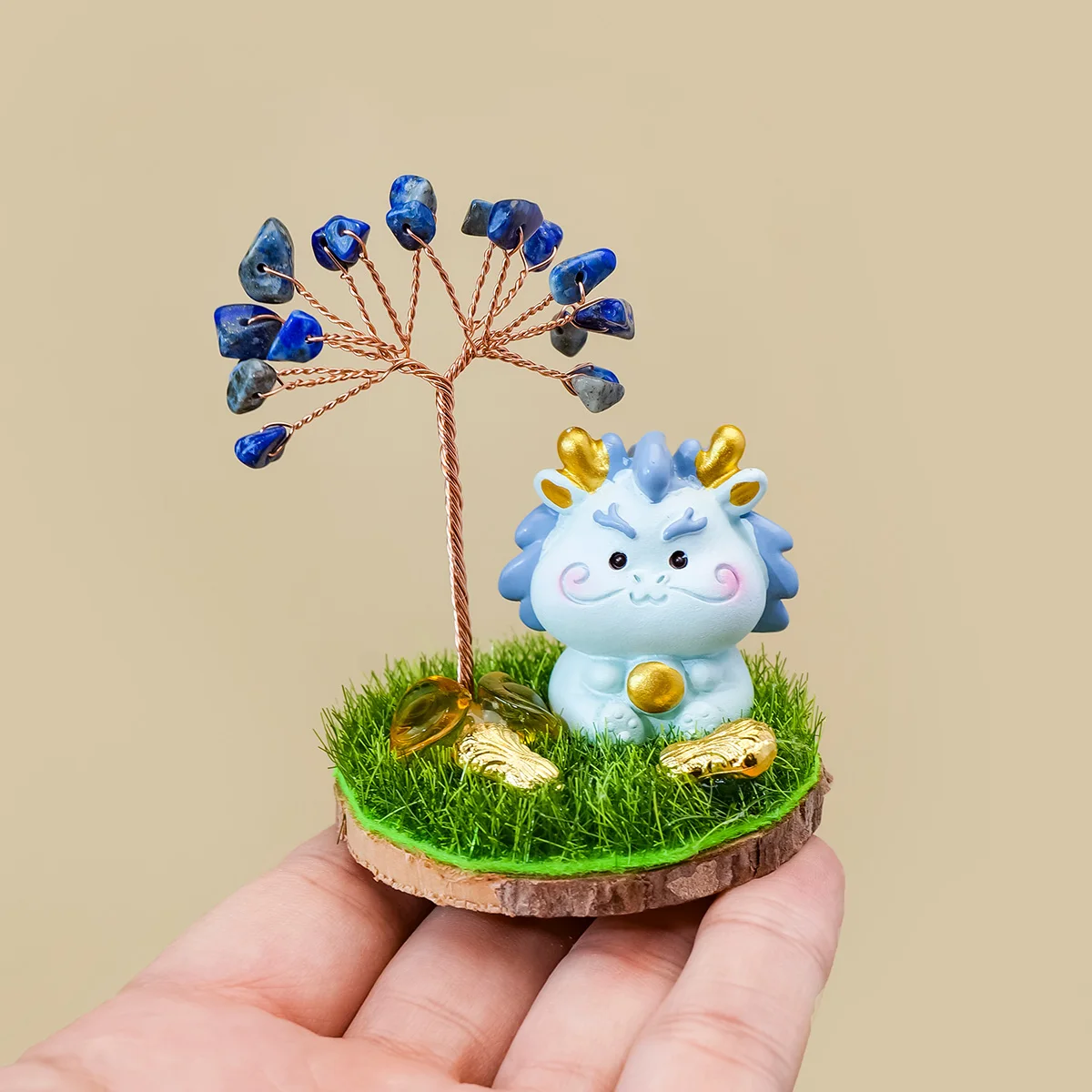 Picture 6: 1PC Natural Crystal Mini Twelve Chinese Zodiac Lucky Tree, Handmade Woven Healing Stone Craft Tree, Desktop Ornament, Home Decor