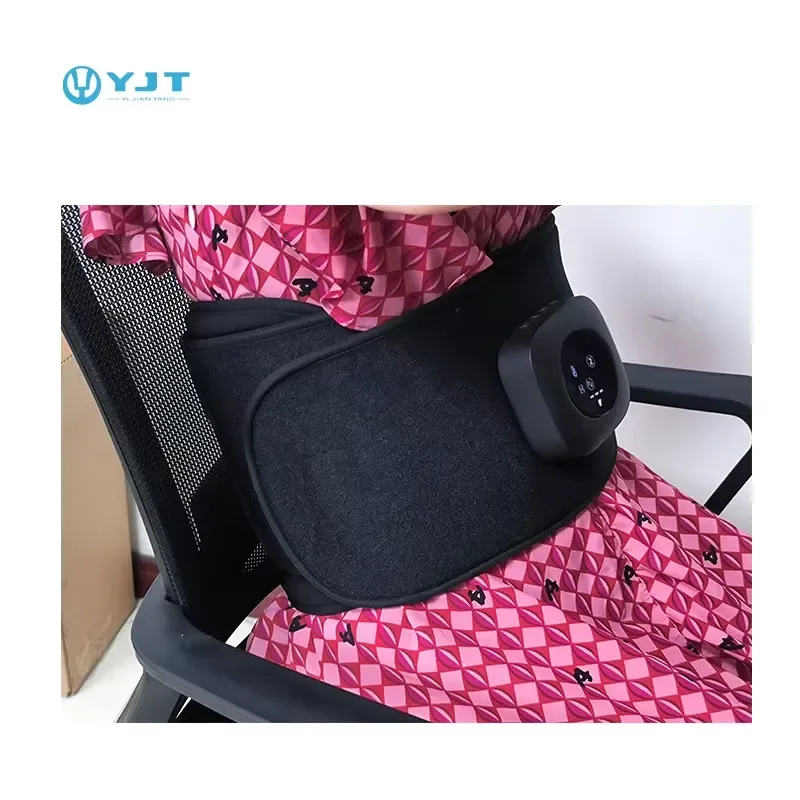 Electric Heating Lumbar Massager Rechargeable Lower Back Support Device with Vibration Therapy for Waist Pain Relief Comfort