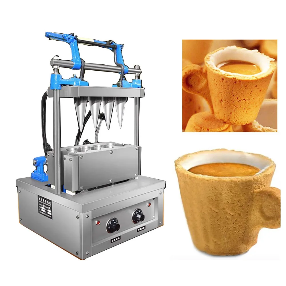 

Biscuit Cookie Ice Cream Milk Tea Cup Waffle Maker Machine Edible Coffee Cups Making Machine Commercial Waffle Making Machine