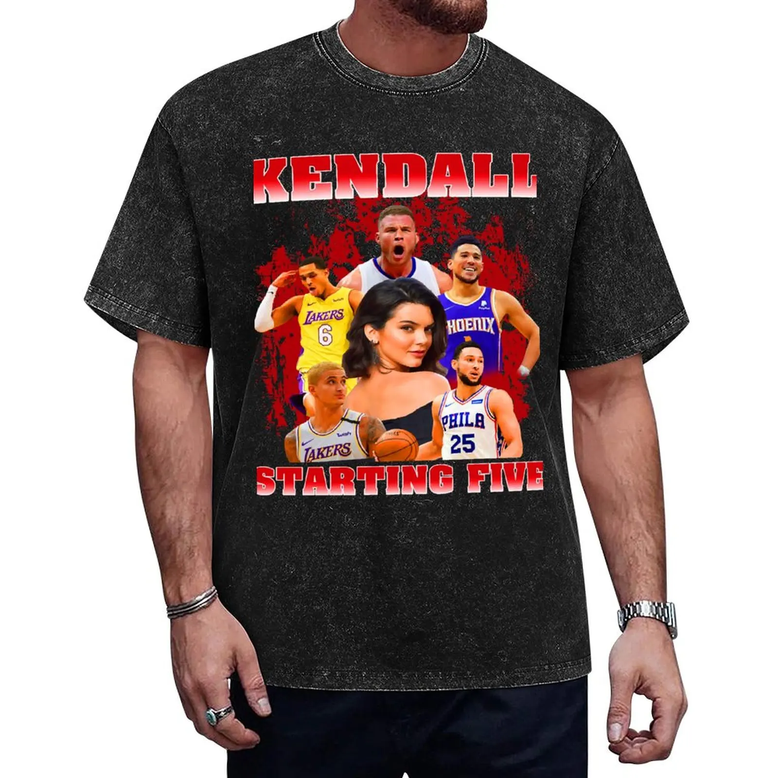 

kendall starting five 5 funny homor sarcasm T-Shirt oversized t shirt quick-drying mens graphic t-shirts big and tall