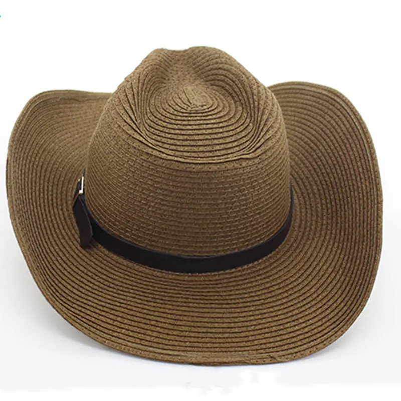 

Summer Breathable Beach Travel Floppy Hat Women's Wide-brimmed Straw Sunshade Solid Color Belt Buckle Beach Travel Hat