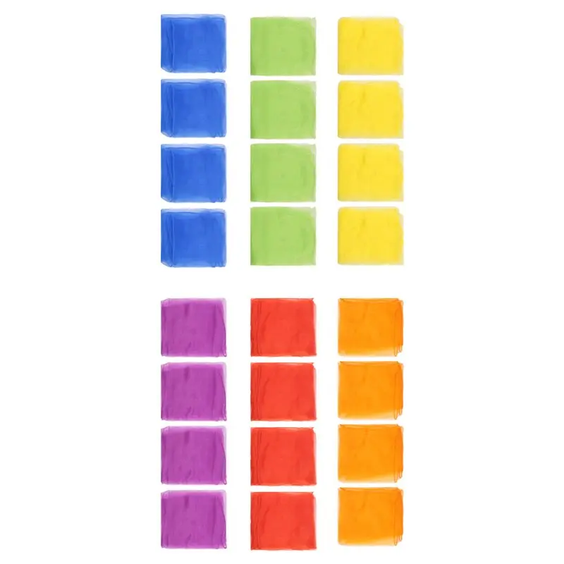 B49B - 24 Lenços Coloridos para Dança e Música para Crianças, Lenços de Movimento e Ritmo