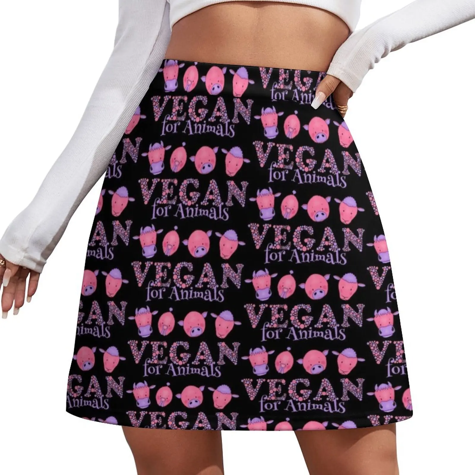 

VEGAN FOR ANIMALS Mini Skirt Women's summer skirt skirts for women 2026 cute skirt