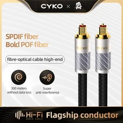 Cabo óptico de áudio Cyko-digital toslink spdif hifi cabo coaxial, para amplificadores, blu-ray, xbox 360, ps4, soundbar cabo de fibra