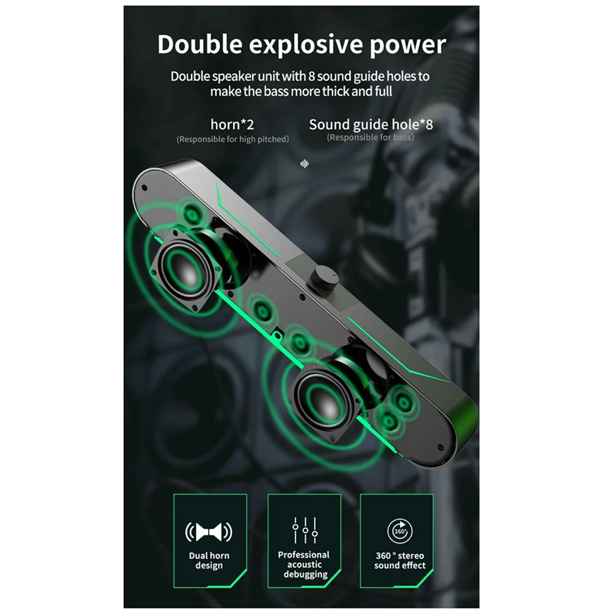 

New Computer Speaker Game High Volume LED Light-Emitting Desktop HIFI