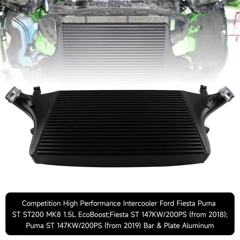 

High Performance Bar & Plate Competition Intercooler For Ford Fiesta Puma ST ST200 MK8 1.5L EcoBoost 147KW/200PS Black Aluminum