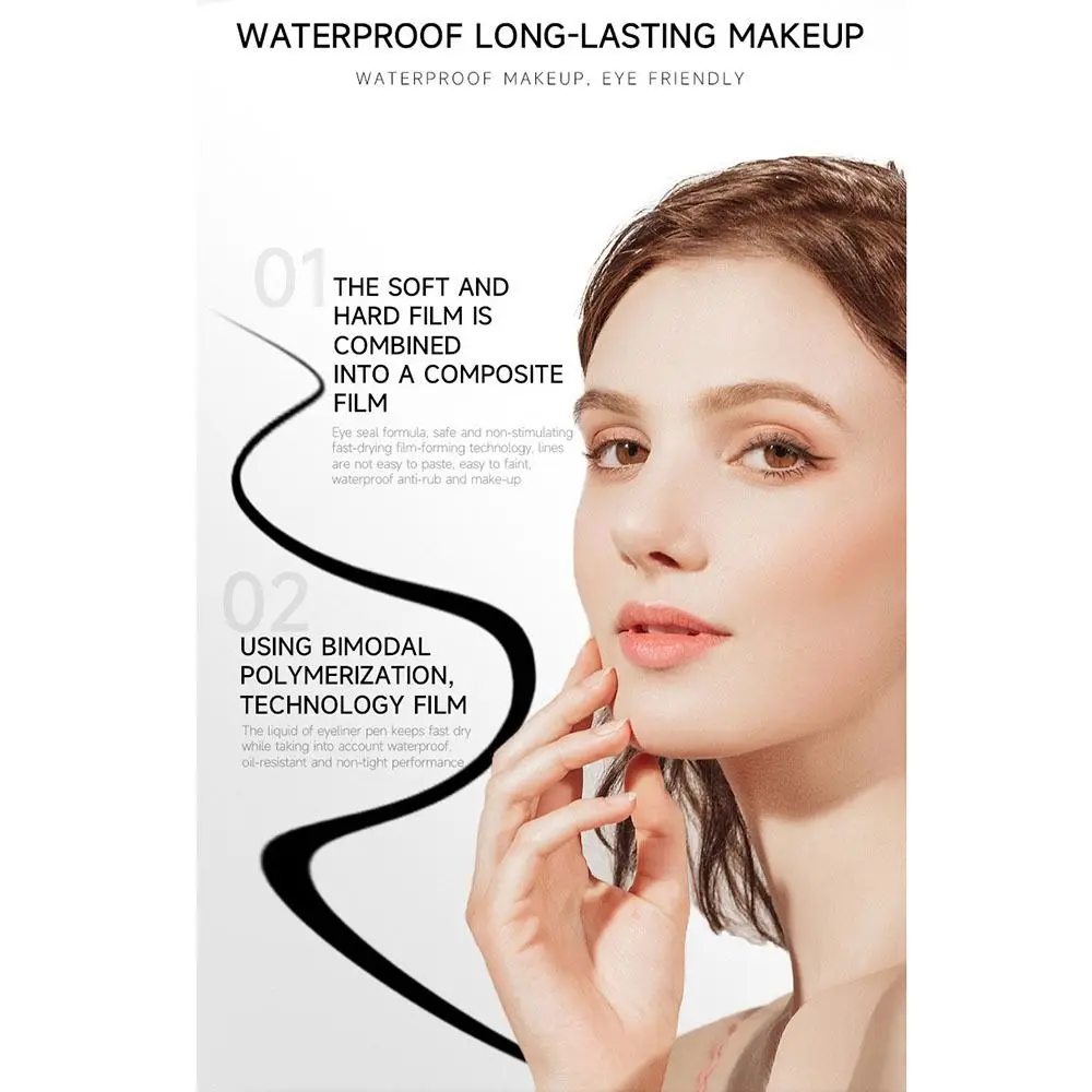 3 في 1 قلم ختم الرموش السفلية مقاوم للماء ومضاد للعرق مجموعة كحل سائل ذو مظهر طبيعي مكياج سريع