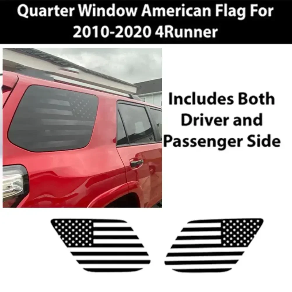 2Pcs Precut Americ1an Flag Stickers Rear Decals For Toyota For 4RUNNER 2003-2009 Matte Black Trim Part Accessories