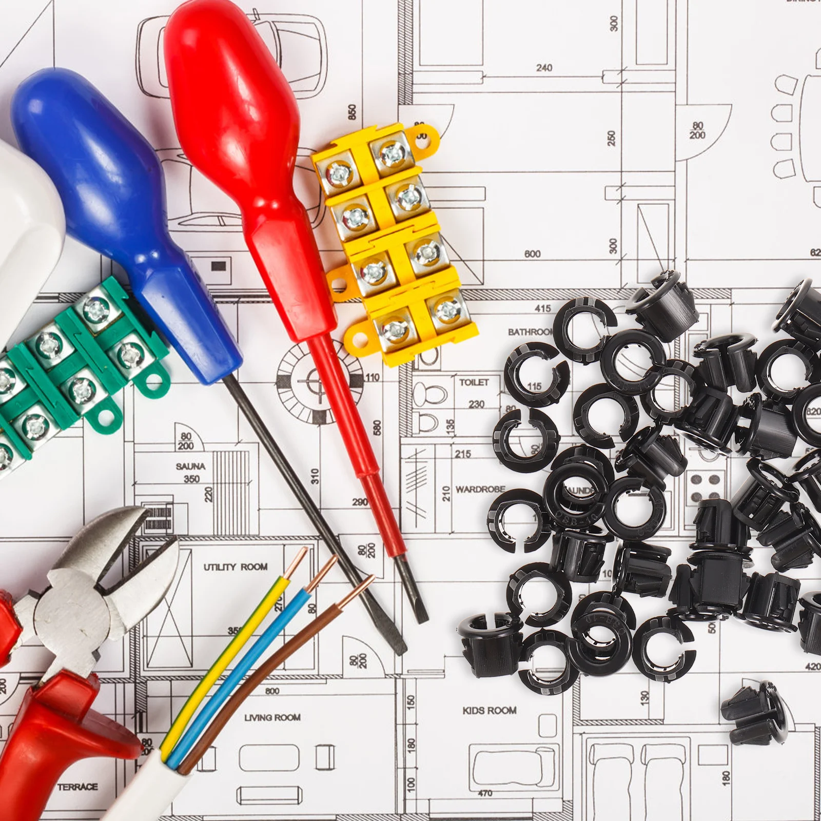 

50pcs Snap In Cable Bushing Pa66 Wear Resistant Cable Grommets For Shaft Hose Pipe Mounting Panel Locking Hole Plug Round Snap