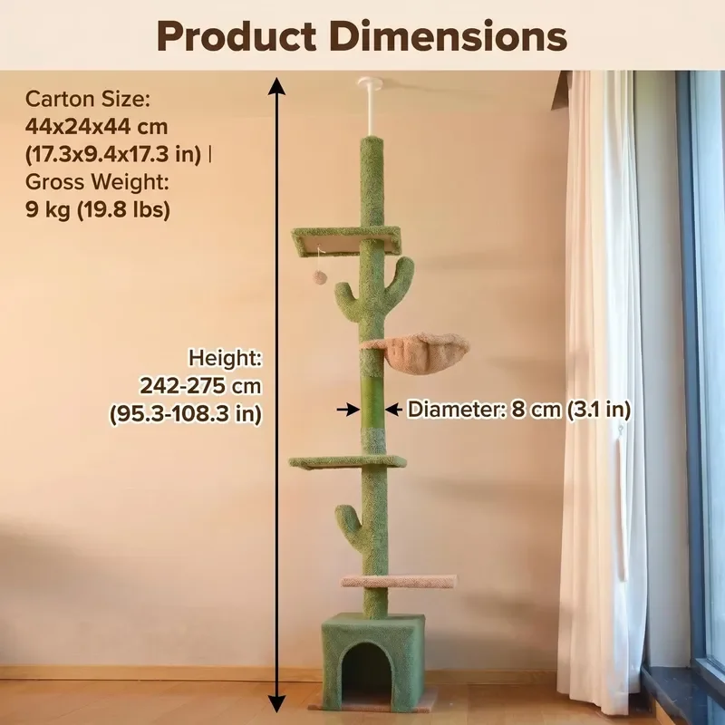 Customizable Eco-friendly Modern Wood Cat Condo Toy Tower Integrated Christmas Tree Cat Climbing Frame Scratching Post
