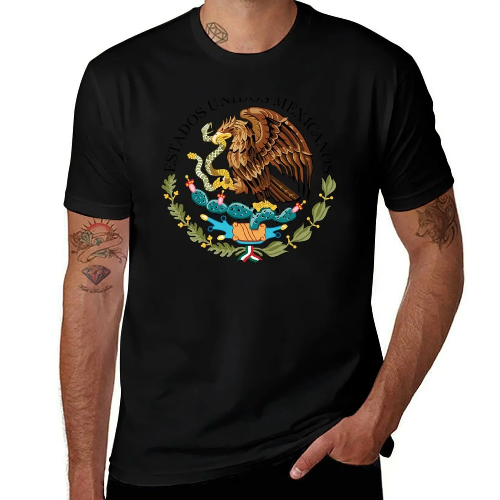 Seal in the national flag of Mexico T-Shirt oversizeds shirts graphic tee anime clothes mens designer t shirt