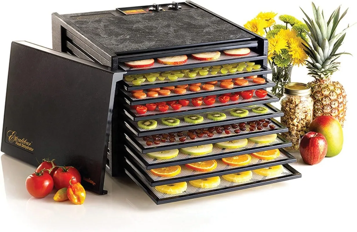 

3926TCDB Electric Food Dehydrator Machine with Clear Door, 26-Hour Timer, Automatic Shut Off and Temperature Control, 600 W