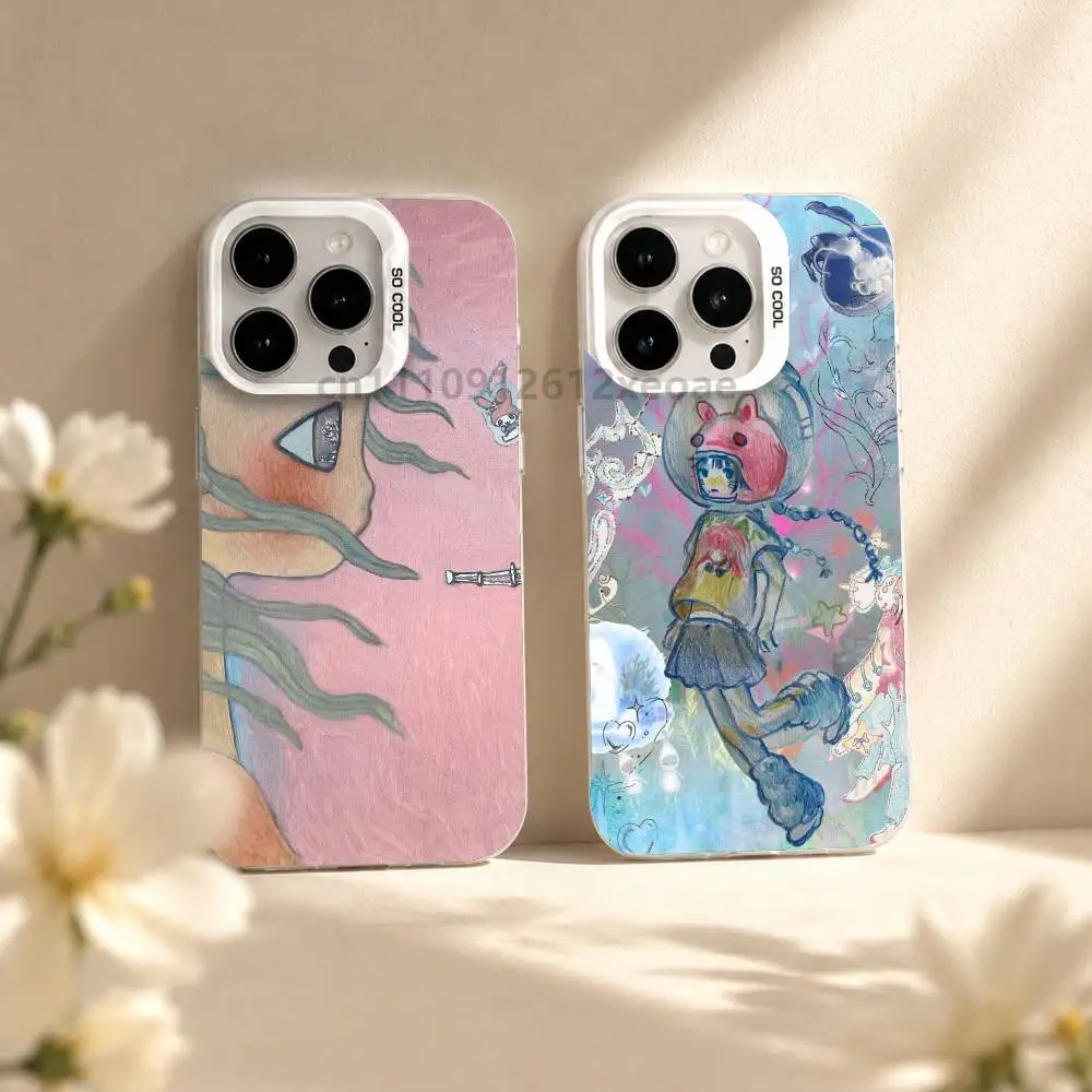 Aya Takano paintings Phone Case For iPhone 17 Pro 16 Plus 15 14 13 17 Air 12 ProMax 11 Max  Unique Matte Cover Large Hole