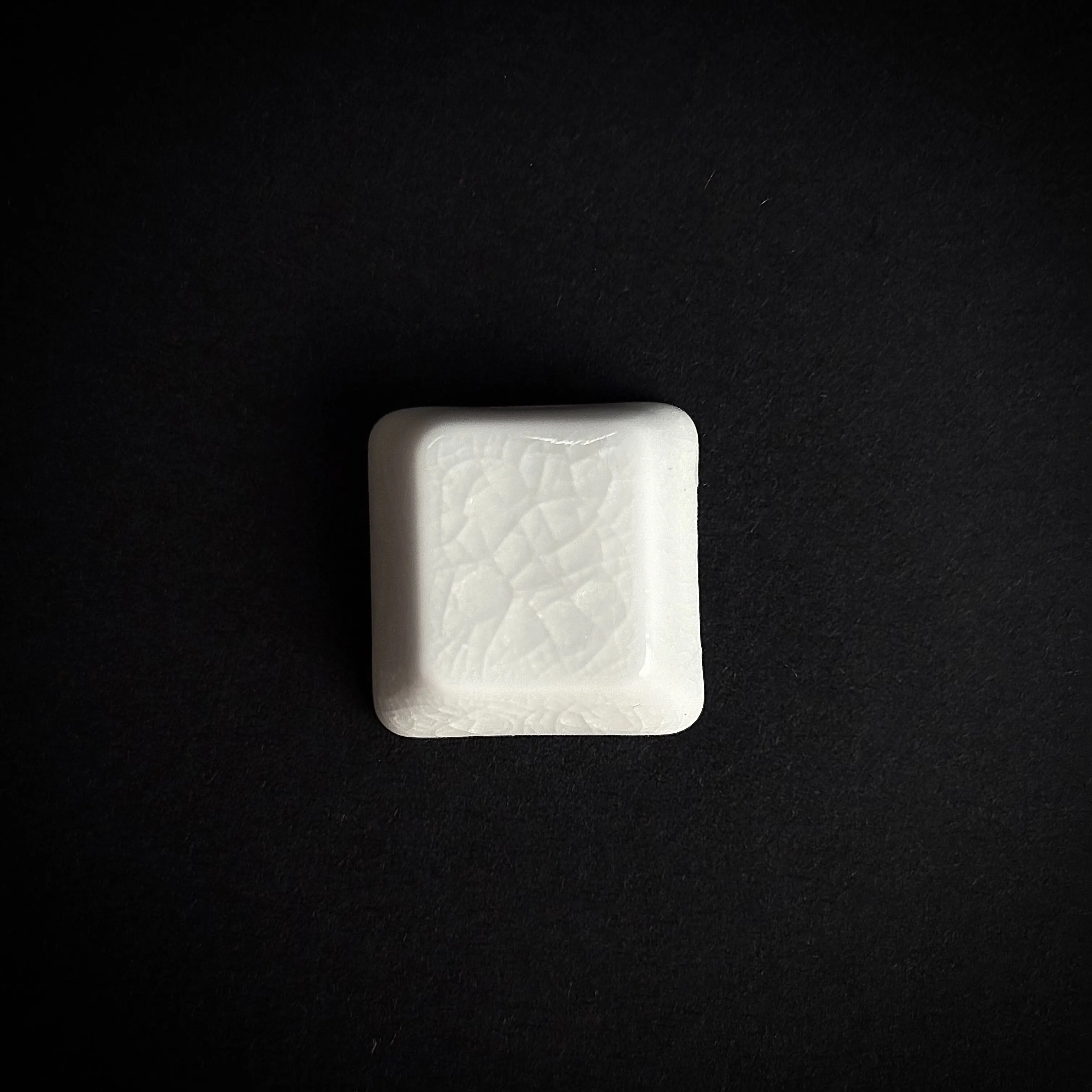 White Crackle Glaze Ceramic Keycap, Blank Decorative, Cherry Profile, MX Cross Stem, Fine Glazed Finish for Mechanical Keyboard