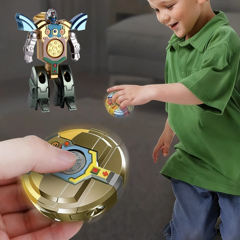 2-in-1 Verformungsroboter Fingerspitzen-Gyro Dekompressionsspielzeug Antistress Fidget Spinner Kleine Ornamente Stressabbau-Spielzeug für Kinder