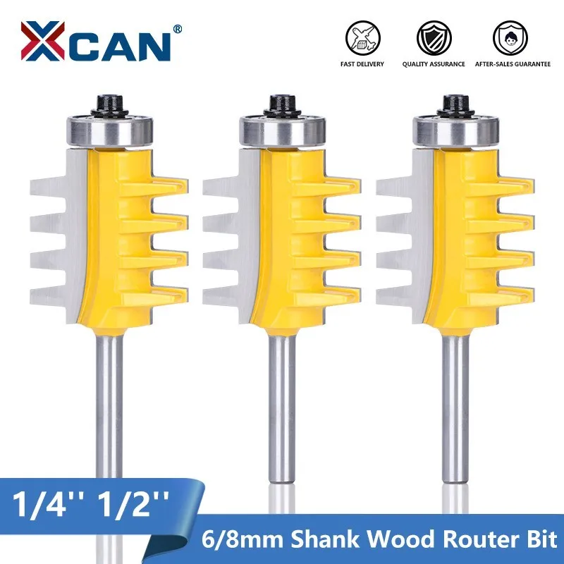 

XCAN Reversible Finger Joint Glue Router Bit 1/4'' 1/2'' 8mm Shank Wood Milling Cutter Tenon Cutter CNC Router Bit