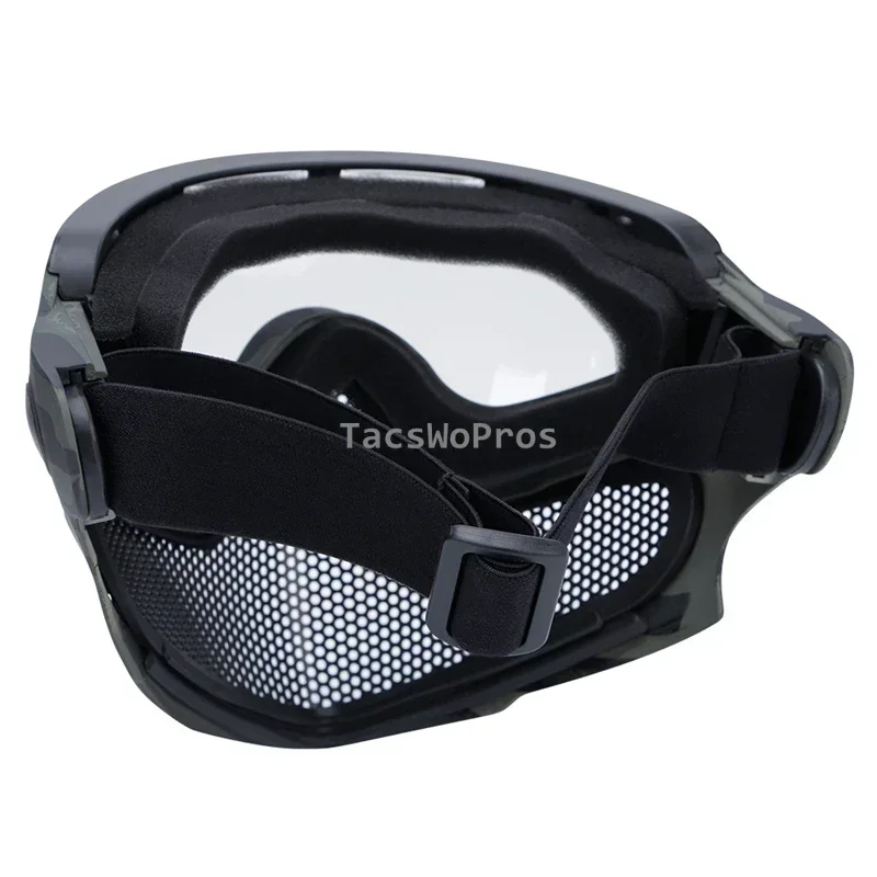 Tactical Mask with 3 Lenses Impact Resistant Steel Mesh Shooting Hunting Protection Full Face Mask Airsoft Equipment