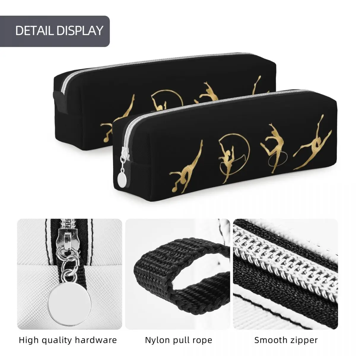 Rhythmic Gymnastics Pencil Case Dace Girl Zipper Pencil Box Kids Vintage College School Pencil Cases Stationery